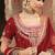 Red embroidered chanderi silk sharara set