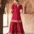 Hot pink embroidered chanderi silk sharara set
