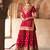 Hot pink embroidered chanderi silk sharara set