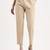 beige woven cotton flex trousers slim fit regular pant