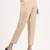 beige woven cotton flex trousers slim fit regular pant