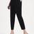 black woven cotton flex trousers slim fit regular pant