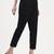 black woven cotton flex trousers slim fit regular pant