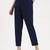 navy blue woven cotton flex trousers slim fit regular pant