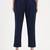 navy blue woven cotton flex trousers slim fit regular pant
