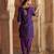 Purple embroidered chanderi silk kurta set