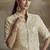 Cream georgette embroidered plazzo suit