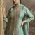 Sky blue viscose simar butti embroidered Palazzo suit