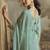 Sky blue viscose simar butti embroidered Palazzo suit
