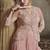Peach net embroidered palazzo suit