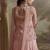 Peach net embroidered palazzo suit