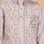 Boys cotton silk geometric sequined embroidered kurta & pyjama set with shrug- lavender
