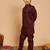 Boys cotton silk geometric sequined embroidered kurta & pyjama set with shrug- wine