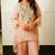 women silk embroidery white kurta with pant