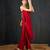 Red plain dola silk kurta set