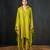 Green plain dola silk kaftan