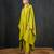 Green plain dola silk kaftan