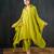 Green plain dola silk kaftan