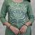 women pure cotton embroidery green kurta with pant