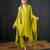 Green plain dola silk kaftan