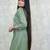 women pure cotton embroidery green kurta with pant