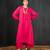 Rani pink plain dola silk kurta set