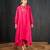 Rani pink plain dola silk kurta set