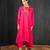 Rani pink plain dola silk kurta set