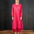 Rani pink printed chanderi kurta set