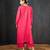Rani pink printed chanderi kurta set