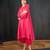 Rani pink printed chanderi kurta set