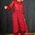 Red printed chanderi kurta set