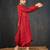 Red printed chanderi kurta set