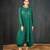 Dark green printed chanderi kurta set
