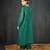 Dark green printed chanderi kurta set
