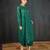 Dark green printed chanderi kurta set