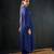 Royal blue printed chanderi kurta set
