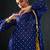 Royal blue printed chanderi kurta set