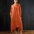 Orange plain dola silk kurta set