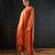 Orange plain dola silk kurta set