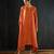 Orange plain dola silk kurta set