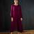 Purple plain dola silk kurta set
