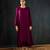 Purple plain dola silk kurta set