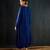 Navy blue plain dola silk kurta set