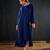 Navy blue plain dola silk kurta set