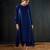 Navy blue plain dola silk kurta set