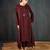 Brown plain dola silk kurta set