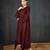 Brown plain dola silk kurta set
