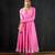 Light pink plain cotton silk anarkali