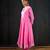 Light pink plain cotton silk anarkali